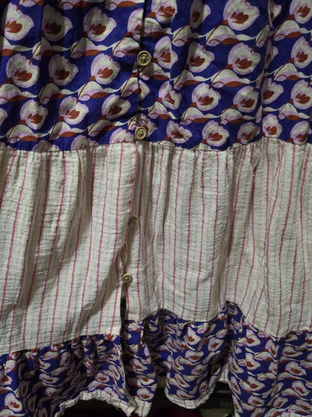 Zara Girls Boho Tiered Midi Dress Pink Stripe Floral Print Size 10
